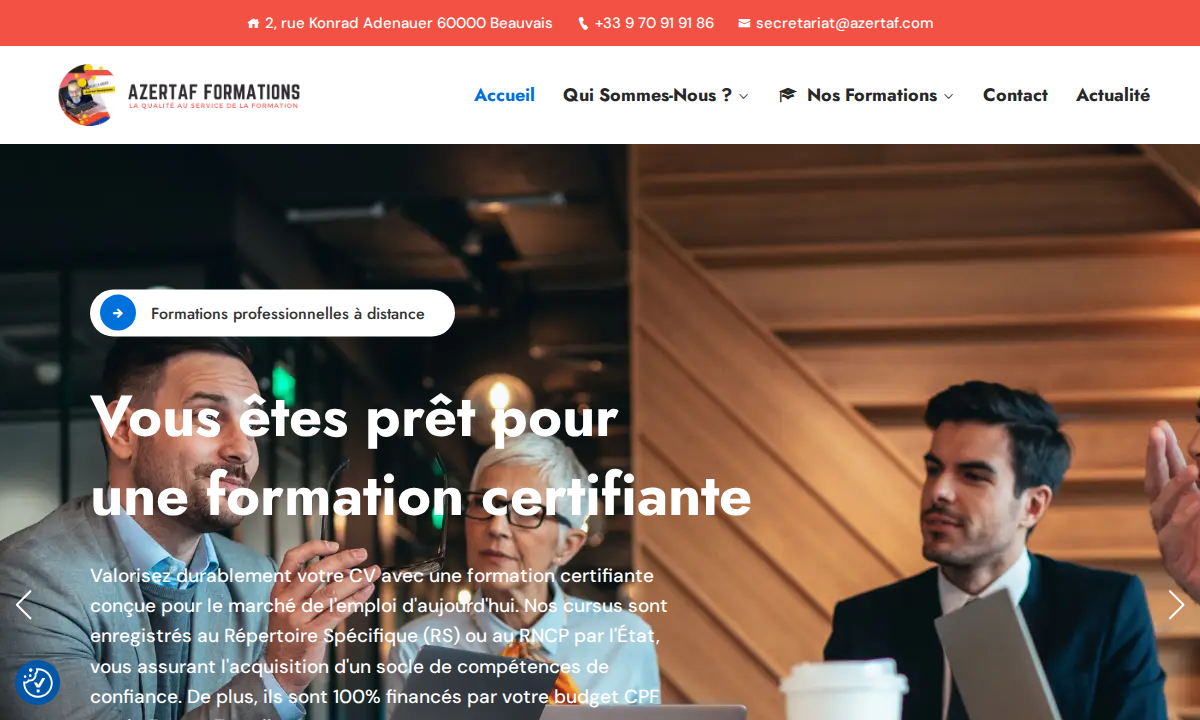 Capture du site Azertaf Formations
