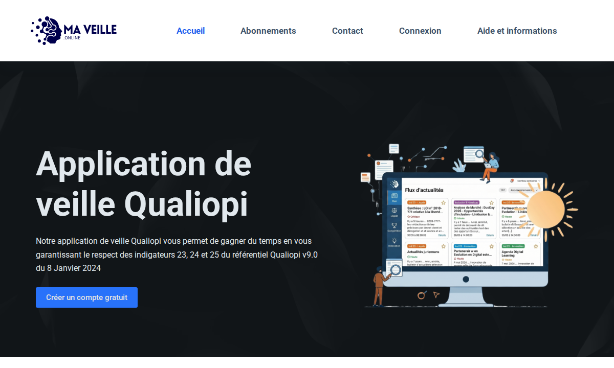 Capture du site Ma Veille Online